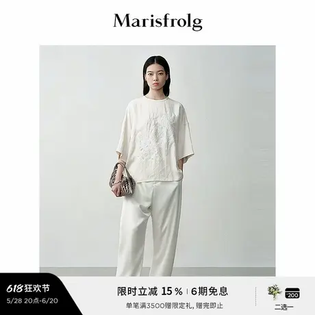 【艺术家灵感】玛丝菲尔秋五分袖重工刺绣宽松廓形上衣商品大图