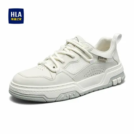 HLA/海澜之家板鞋2025春新品潮流拼接厚底板鞋耐磨百搭运动休闲鞋商品大图