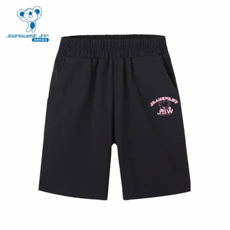 VS真维斯女童装 2025夏季新款卡通小熊字母印花日常百搭童装短裤商品大图