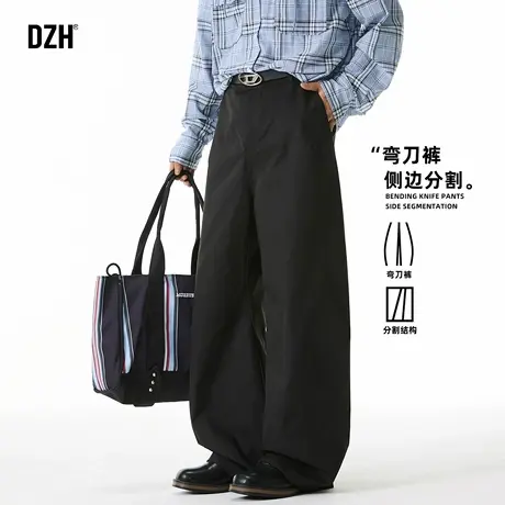 男士黑色美式弯刀裤男款2025新款秋季潮牌工装裤直筒休闲裤阔腿裤商品大图