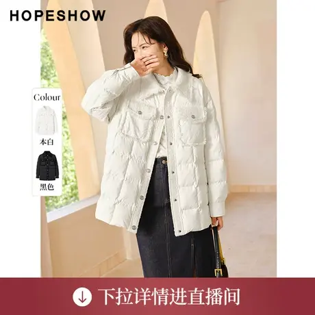 【直播专享】香风抽绳落肩翻领羽绒服90122330902红袖图片