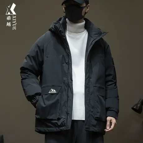 希越秋冬加厚羽绒服男士户外三防冲锋衣外套宽松大码痞帅工装夹克商品大图