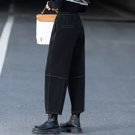 女士牛仔裤女新款2023年爆款郑州高端镰刀裤秋冬萝卜小个子九分裤商品大图