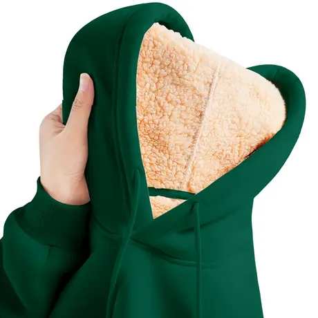 加绒卫衣女秋冬2023新款爆款冬装加厚冬季小个子羊羔绒外套冬连帽商品大图