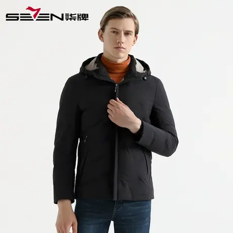 柒牌男装清仓羽绒服时尚都市青年保暖连帽茄克休闲男士羽绒外套图片