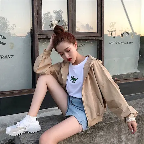 春季外套女装春秋2023年新款春款女士短款bf休闲百搭薄款风衣夹克图片