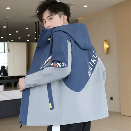 男士外套春秋冬季新款加绒加厚潮流帅气夹克中学生男装褂子上衣服商品大图