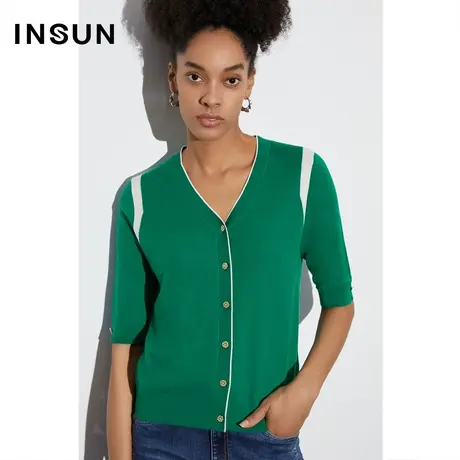 COVER春季V领轻盈羊毛混纺针织衫图片