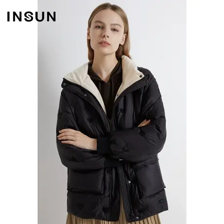 INSUN恩裳线上专选冬季爱心休闲百搭鹅绒羽绒服图片