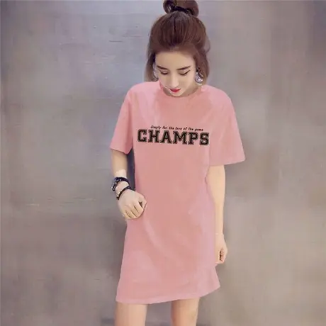 短袖t恤女2023年新款春夏装时尚洋气半袖中长款大码宽松磨毛上衣商品大图