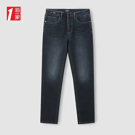 海一家猫须工艺长裤2023秋季新款时尚基础款微弹中年男士牛仔裤商品大图