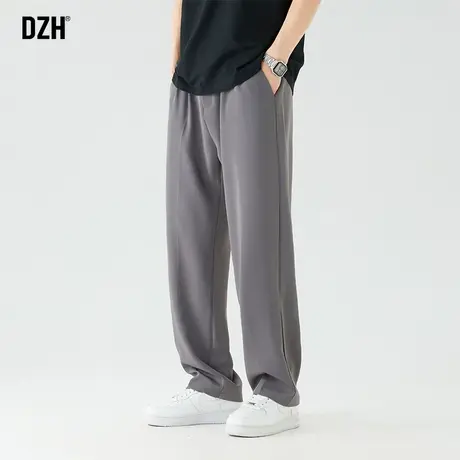 男士灰色弹力裤子男秋冬新款宽松休闲裤直筒2023年新款西裤垂坠感商品大图