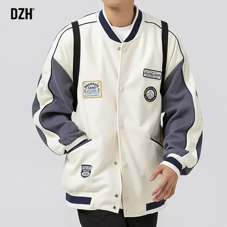 男士美式拼接棒球服男款外套春秋款潮流百搭学院风上衣宽松夹克衫商品大图
