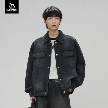 Lilbetter外套男2023秋季休闲潮牌上衣痞帅男装宽松褂子新款夹克商品大图