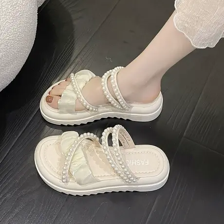 凉鞋女款夏季2024年新款厚底时尚一鞋两穿凉拖外穿罗马鞋拖鞋软底商品大图