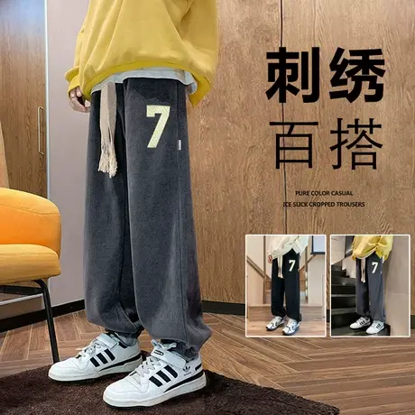 美式ins潮牌裤子男秋冬2023新款宽松复古运动裤大码潮流休闲长裤商品大图