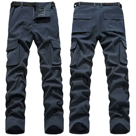 VIP冬季工装裤男士多口袋宽松直筒休闲裤户外抓绒冲锋裤登山裤子商品大图