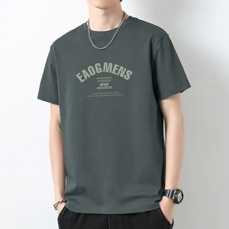 260g重磅美式纯棉t恤男短袖夏季宽松圆领上衣服潮牌印花全棉半袖商品大图