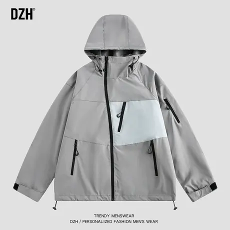 青少年冲锋衣外套男潮高级感春季衣服男款2024新款情侣装飞行夹克商品大图