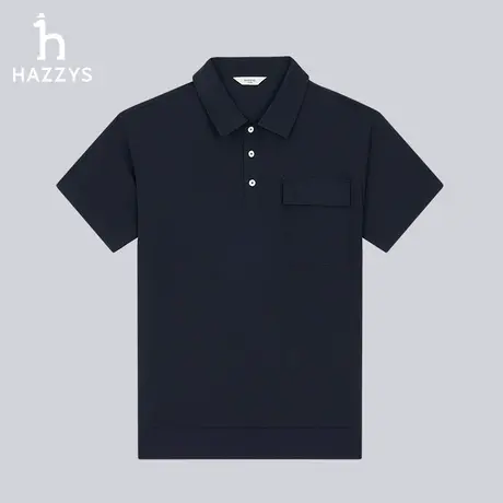 Hazzys哈吉斯2024春夏新款休闲衬衫男纯色短袖衬衣潮流外套上衣男图片