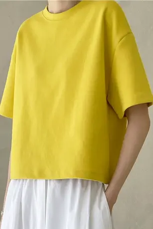 纯诗曼夏装新款短袖圆领女士T恤上衣宽松时尚休闲纯棉百搭打底衫图片