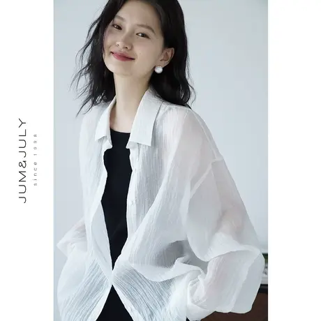 嘉茱莉2023夏季新款长袖天丝防晒衣女薄款透气防晒服设计感小众商品大图