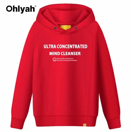 Ohlyah品牌连帽卫衣女2023新款秋情侣装字母学生纯棉宽松帽衫外套商品大图