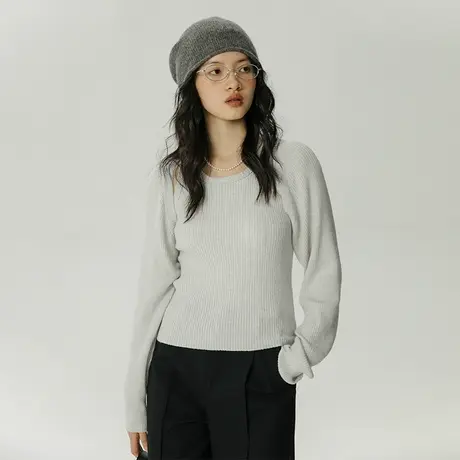 omont蛋挞家 小坎肩针织衫2023新款女设计感修身小披肩两件套上衣图片