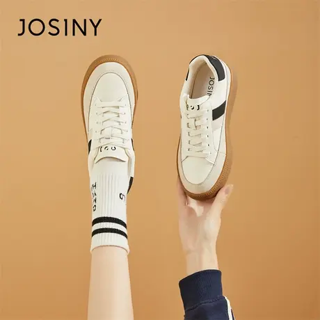 Josiny/卓诗尼厚底德训鞋女2024新款春秋平底轻便运动女鞋子板鞋商品大图