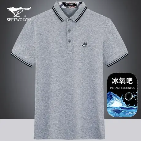 七匹狼狼族生活男装纯棉短袖t恤男士夏季polo衫商务休闲翻领体恤商品大图