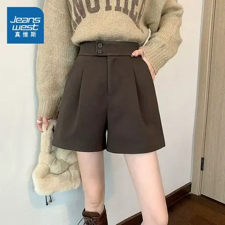 LE真维斯女装短裤2025年春季新款直筒裤简约时尚潮流休闲百搭裤子商品大图