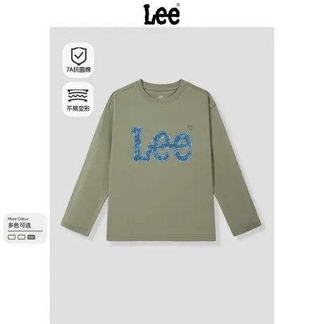 Lee童装儿童长袖t恤薄款2025新款男童秋季纯棉上衣男孩休闲套头衫商品大图