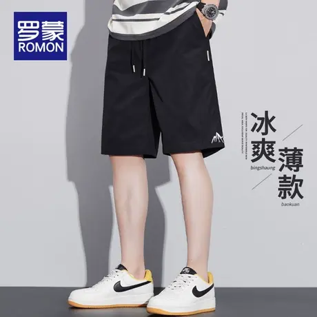罗蒙男士休闲短裤夏季薄款宽松男裤2025新款冰丝速干五分裤子男款商品大图