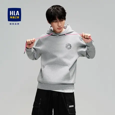 HLA/海澜之家抽绳连帽秋季款时尚弹力卫衣秋情侣舒适宽松外套男女图片