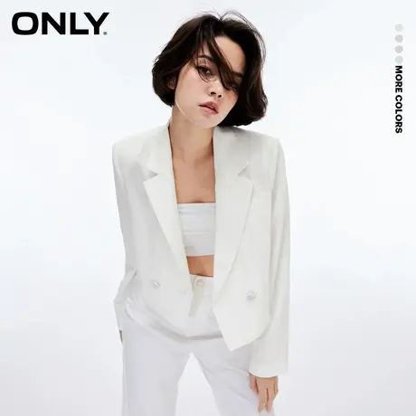 ONLY2023夏季新款时尚百搭通勤纯色直筒长袖短款西服女|123208012商品大图
