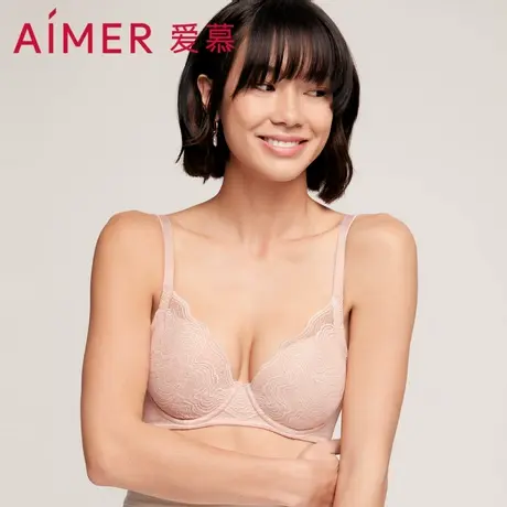 爱慕内衣女大胸显小大罩杯薄款文胸舒适承托软钢圈胸罩AM116491商品大图
