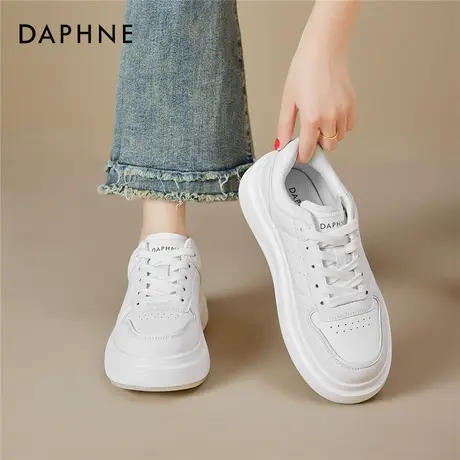 达芙妮厚底小白鞋女2025新款小个子增高鞋子巨好看百搭休闲运动鞋商品大图