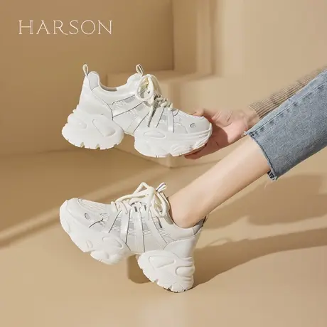 哈森厚底增高老爹鞋女鞋子2025秋季新款爆款舒适百搭运动休闲鞋商品大图