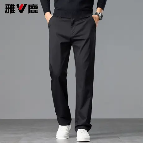 雅鹿时尚户外宽松直通休闲长裤男2026春秋季新款运动纯色百搭裤子图片