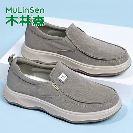 木林森老北京布鞋男一脚蹬软底休闲懒人鞋轻便驾车鞋透气轻便男鞋商品大图