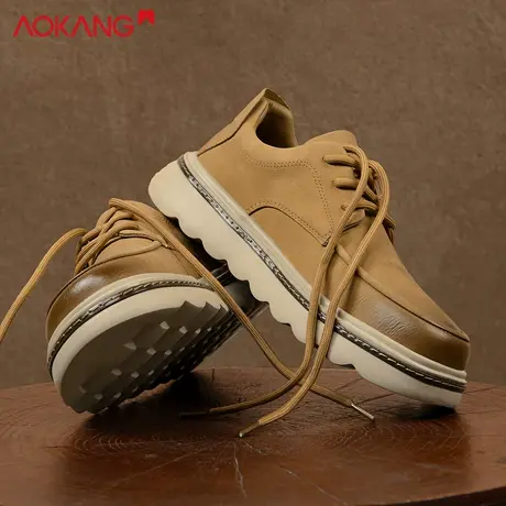 奥康正品工装风大头大黄靴男士厚底增高休闲板鞋潮流百搭时尚低帮商品大图