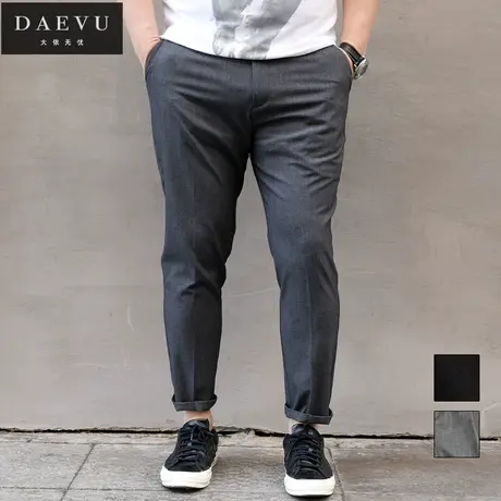 春夏新款大码潮胖韩版修身弹力加肥加大号男士西裤线休闲裤九分裤商品大图