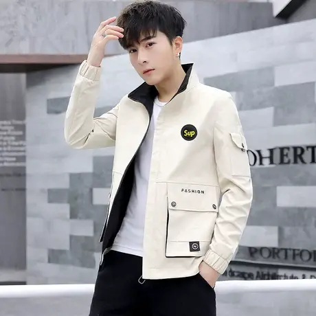 工装外套男韩版潮流2023新款春季夹克休闲男装春秋款机能男士上衣商品大图