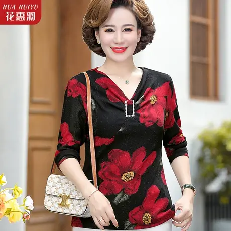 2023新款妈妈春装长袖上衣洋气高贵小衫中年妇女中老年女春秋气质图片