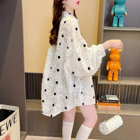 慵懒风衬衫外套女2024新款春季时尚洋气减龄网红宽松设计感上衣薄图片