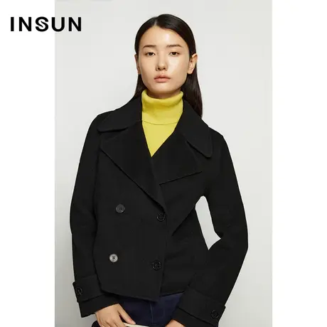 INSUN恩裳奥莱冬季商务短款毛呢西装外套图片