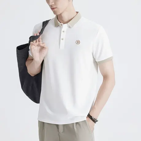 男士短袖t恤2023新款polo衫男商务高级感男装修身上衣服男款夏季商品大图