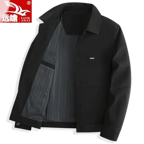 中年男士工装夹克衫男春秋季2023新款爸爸装休闲上衣翻领外套男款商品大图