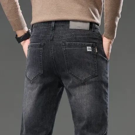 高端水洗男士休闲牛仔长裤春季潮流百搭日系痞帅修身男裤子春秋款商品大图