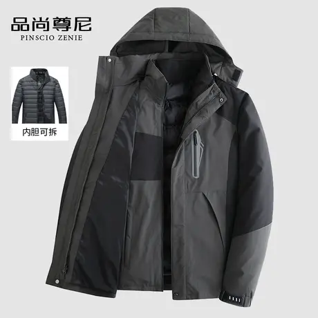 男士羽绒棉服可拆卸内胆保暖户外抗寒工装棉衣外套中老年爸爸冬装商品大图